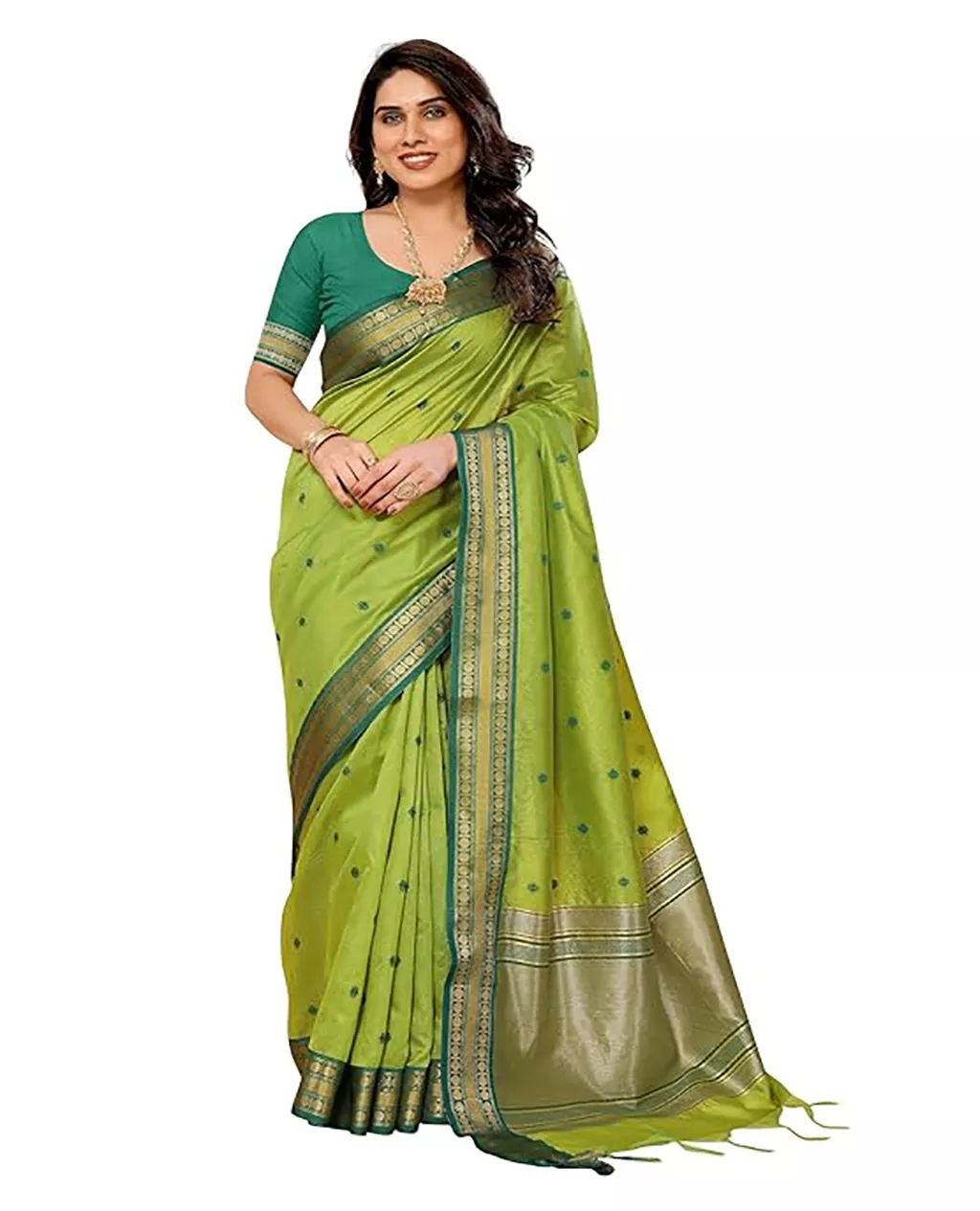Party Wear Saree Cotton Silk Jacquard Border