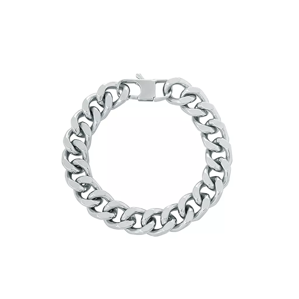 Bracelets for Men Yellow Chimes Stainless Steel Cuban Chain Bracelet 1Pc