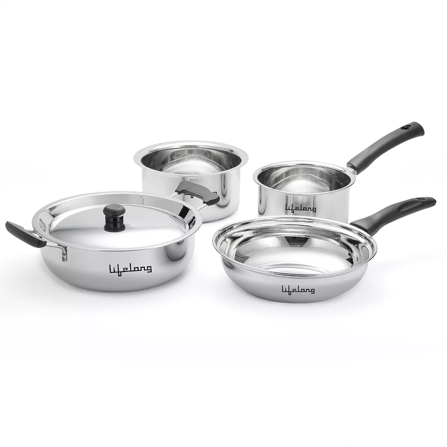 Induction Accessories Lifelong 4 Pc Stainless Steel Cookware Set